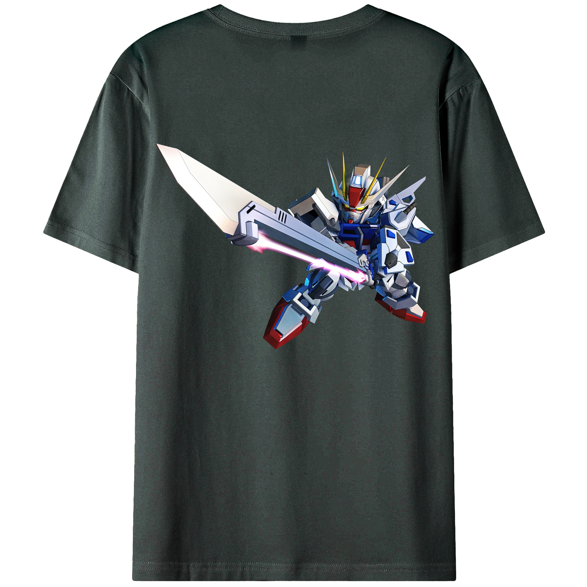 （画像用） 機動戦士ガンダム Mobile Suit Gundam 綿100％ メンズ半袖Tシャツ（バックプリント） 通気性